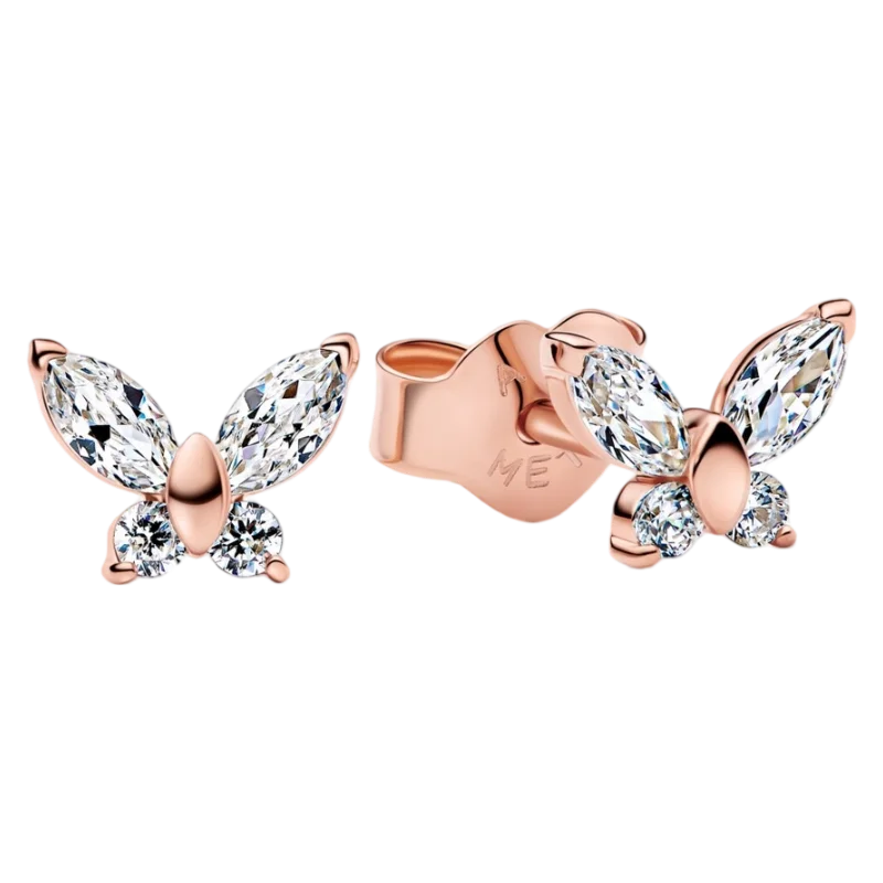 2026 Latest 925 Silver Exquisite Rose Gold Charm Earrings Personalized Pendant Beads, Fashionable Birthday Gift Gifts