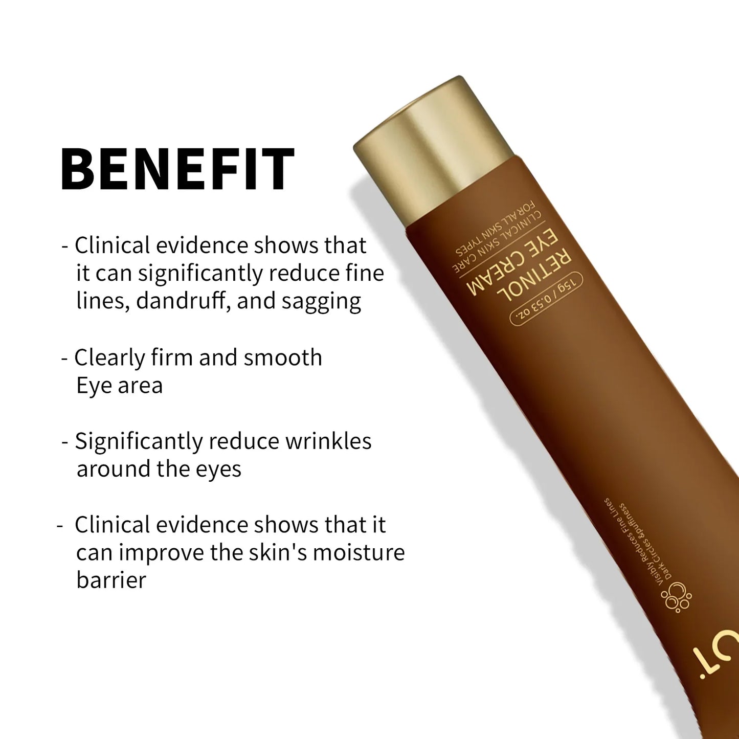 Retinol Eye Cream Anti Wrinkles,Anti Puffiness Remove Dark Circle Eye Bag Hyaluronic Acid Moisturize Peptides Soothe Skin Care