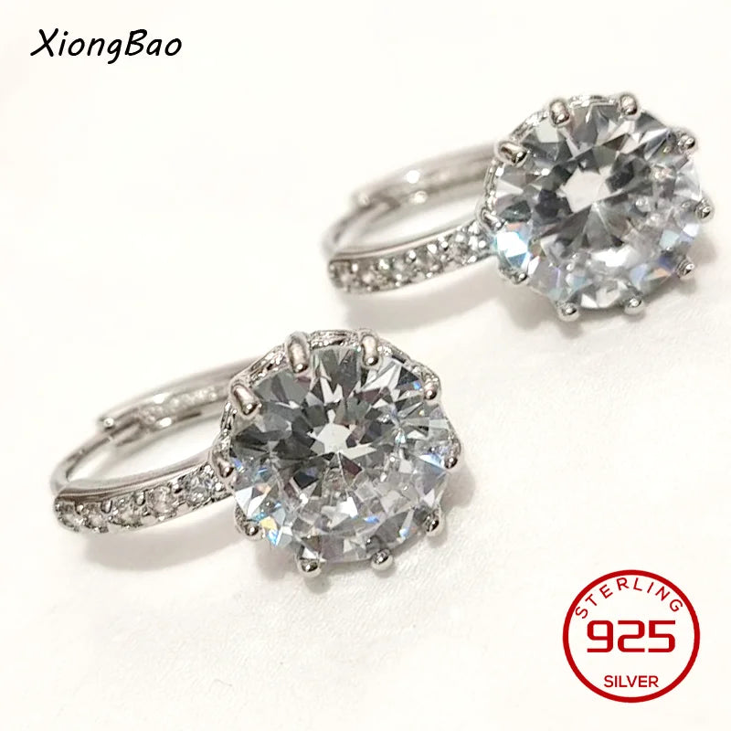 925 Sterling Silver Earrings New Women Elegant Temperament Sterling Anniversary Gift Fashion Jewelry Accessories Geometric Ears