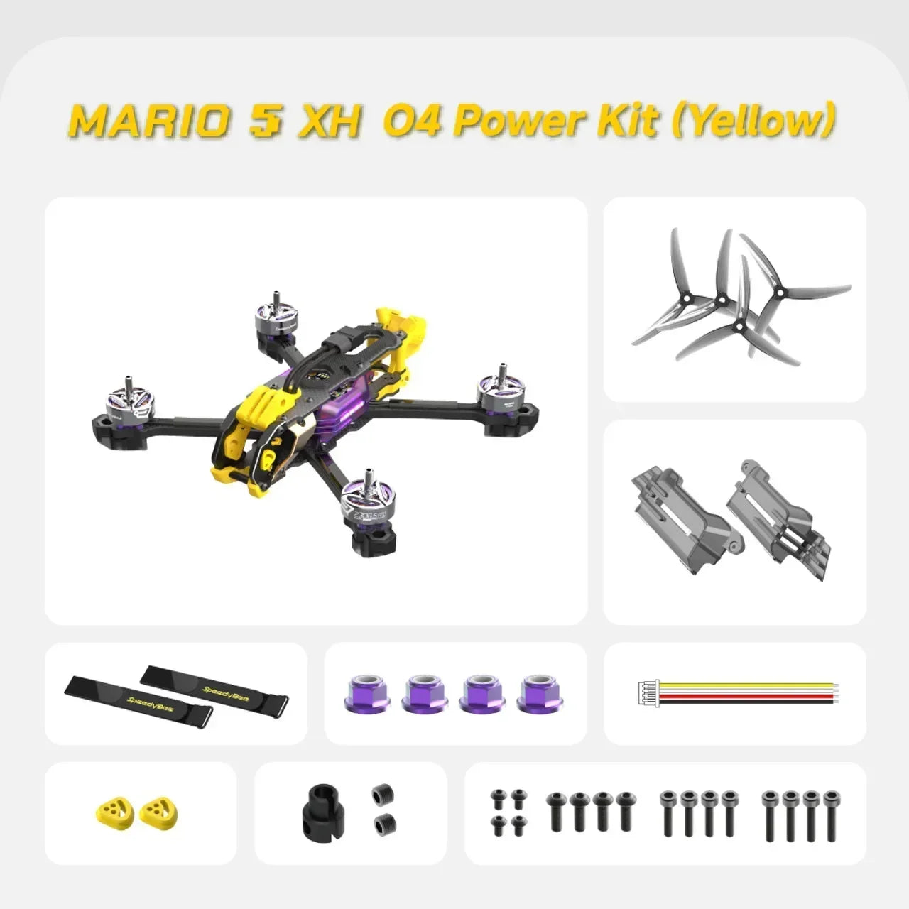 SpeedyBee Mario 5 FPV 5-Inch Drone with 6S-Lipo pro Air Unit DC/XH O4 2306.5 pro 1880KV Motor F405 V4 55A Stack Bee Storm