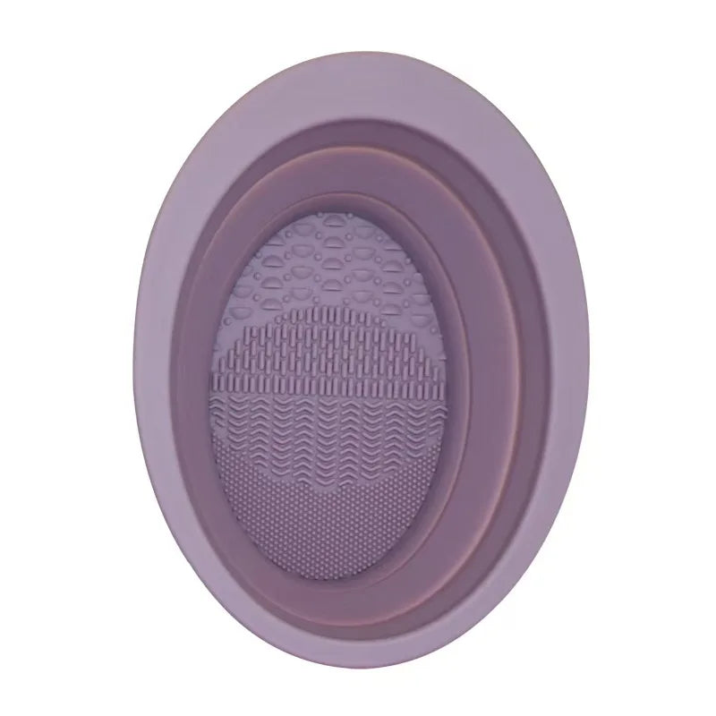 Silicone Makeup Brush Cleaner Folding Powder Puff Cleaning Bowl Eyeshadow Brushes Washing Soft Mat Beauty Tools Scrubber Box