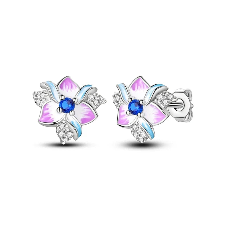 Original 925 Sterling Silver Colorful Cute Animal Pet Stud Earrings For Women Collocation For Girlfriend Birthday Gift