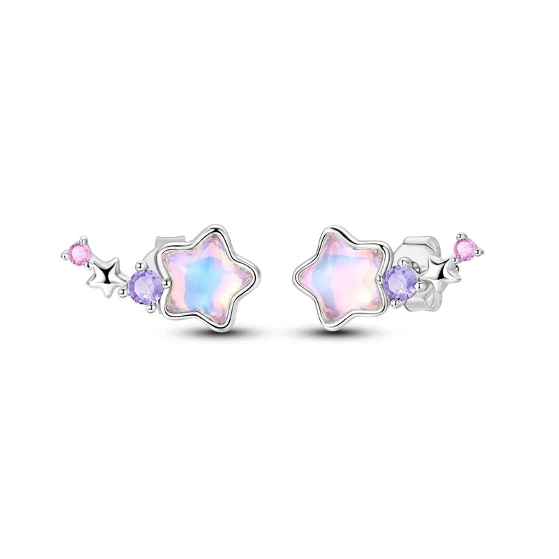 Original 925 Sterling Silver Colorful Cute Animal Pet Stud Earrings For Women Collocation For Girlfriend Birthday Gift