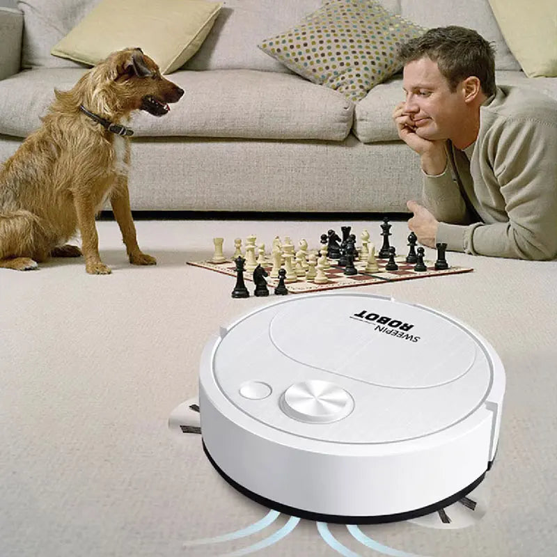 Smart USB Sweeping Robot Vacuum Cleaner 3-in-1 Wireless Mopping 1800Pa Powerful Cleaning for Home Office Floors