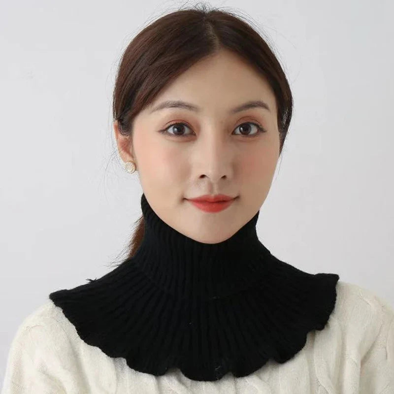 Warm Knitted Fake Collar Women Thicken Turtleneck Ruffles False Collars Detachable Neck Guard Winter Windproof Fake Collar