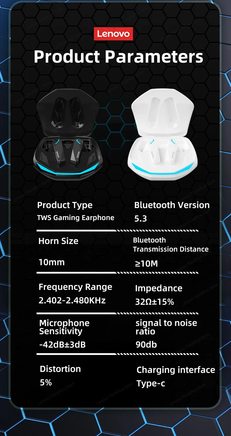 Choice Lenovo GM2 Pro Wireless Bluetooth Headset Gamer Earbuds Wireless Headphones Music Dual Mode Earbuds Music Sport Bluetooth