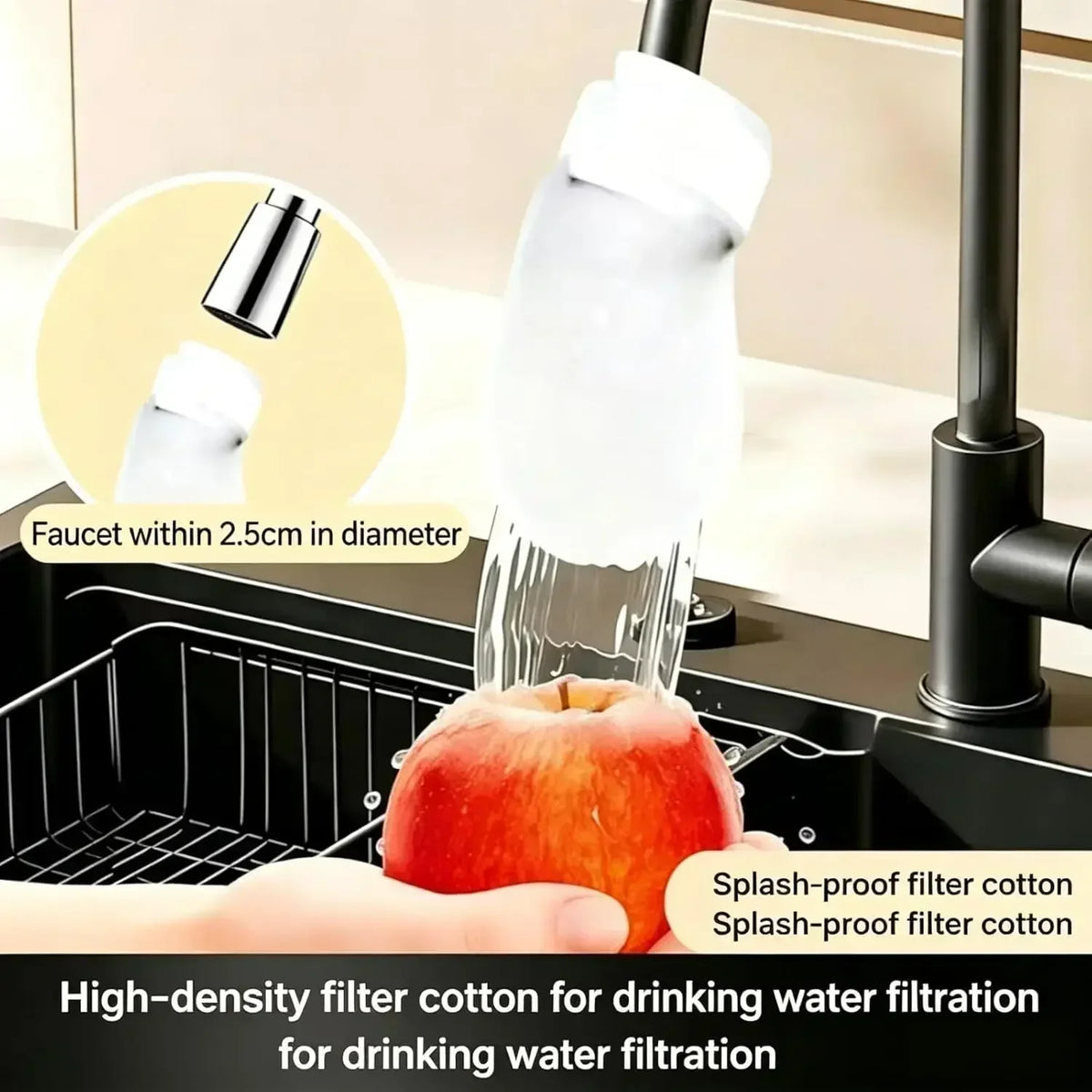 300/30PCS Faucet Filter Cotton Tap Water Filter Bag Faucet Anti Splash Tap Purifier Bag Kitchen Thickened Washable Sediment Bag