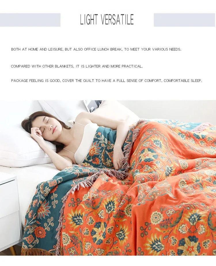 Nordic Throw Blanket For Beds Cotton Double Sided Sofa Cover Sofa Cushion Soft Blanket Leisure Bedspread Four Seasons Thin Quilt