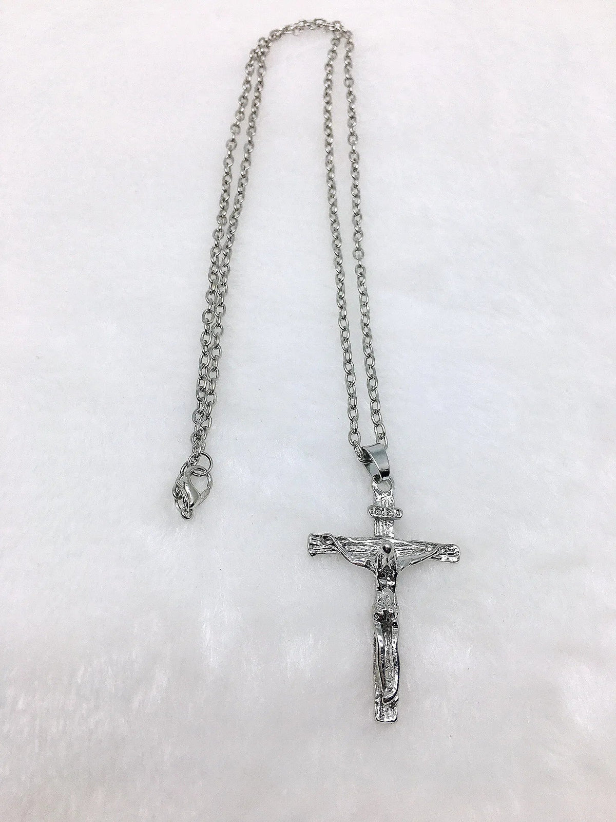 Fashion Crucifix Jesus Christ Men Jewelry Gold Brown Silver Color Metal Cross Pendant With Neck Chain Necklaces For Women