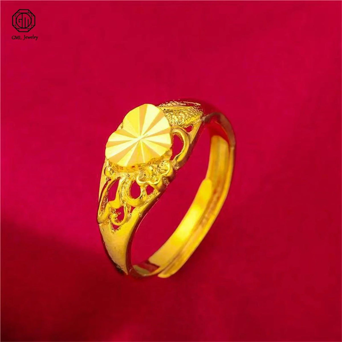 Sand Gold Adjustable Ring Matte Wide Band Openable Fade Resistant Unisex Couple Jewelry Solid Minimalist Gift