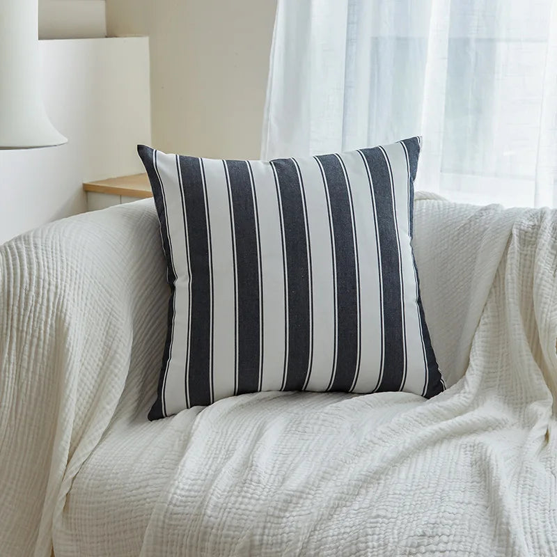 Classical Striped Cushion Cover 45x45cm Hawthorn Red Ivory Recycle Polyester Fabric Pillow Cover Indoor Outdoor Home Decoration
