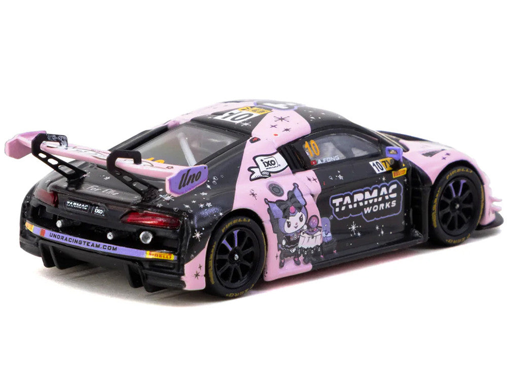 Audi R8 LMS GT3 evo II #10 Adderly Fong "Uno Racing Team - Kuromi" "Macau GT Cup - FIA GT World Cup" (2024) with  Collectible Tarmac Cards "Hobby64" Series 1/64 Diecast Model Car by Tarmac Works