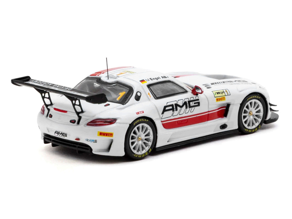 Mercedes-Benz SLS AMG GT3 #1 Maro Engel Winner "Macau GT Cup - FIA GT World Cup" (2015) with Tarmac Cards "Hobby64" Series 1/64 Diecast Model Car by Tarmac Works
