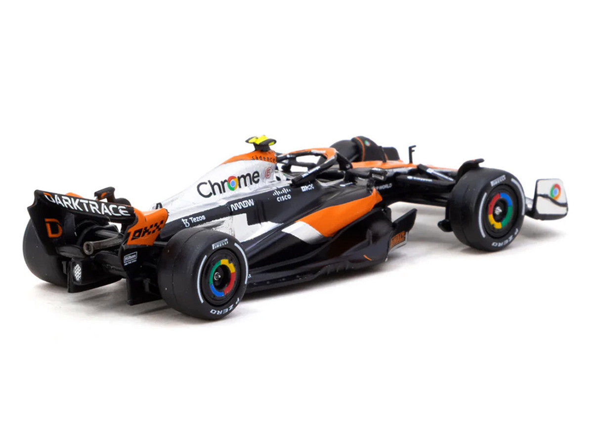 McLaren MCL60 #4 Lando Norris 2nd Place Formula One F1 "British GP" (2023) with Pitboards "Global64" Series 1/64 Diecast Model Car by Tarmac Works