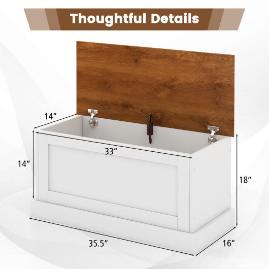 Large Storage Chest with Safety Metal Hinge-off white