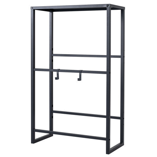 3-Tier Drink Crate Rack with Shelf for Beer and Water for Kitchen and Garage-Black