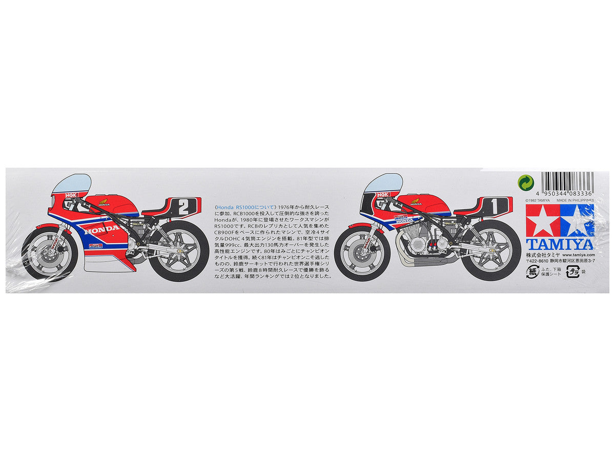 Model Kit Honda RS1000 Endurance Racer Motorcycle 1/12 Scale Model by Tamiya