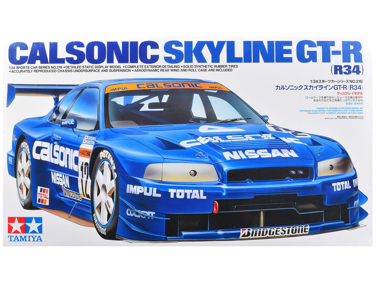 Model Kit Nissan Skyline GT-R (R34) "Calsonic" 1/24 Scale Model by Tamiya