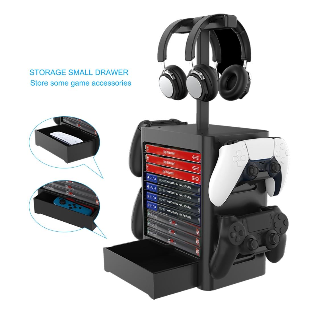 NNEIDS Ps5 / Xsx Game Disc & Headphone Storage Rack