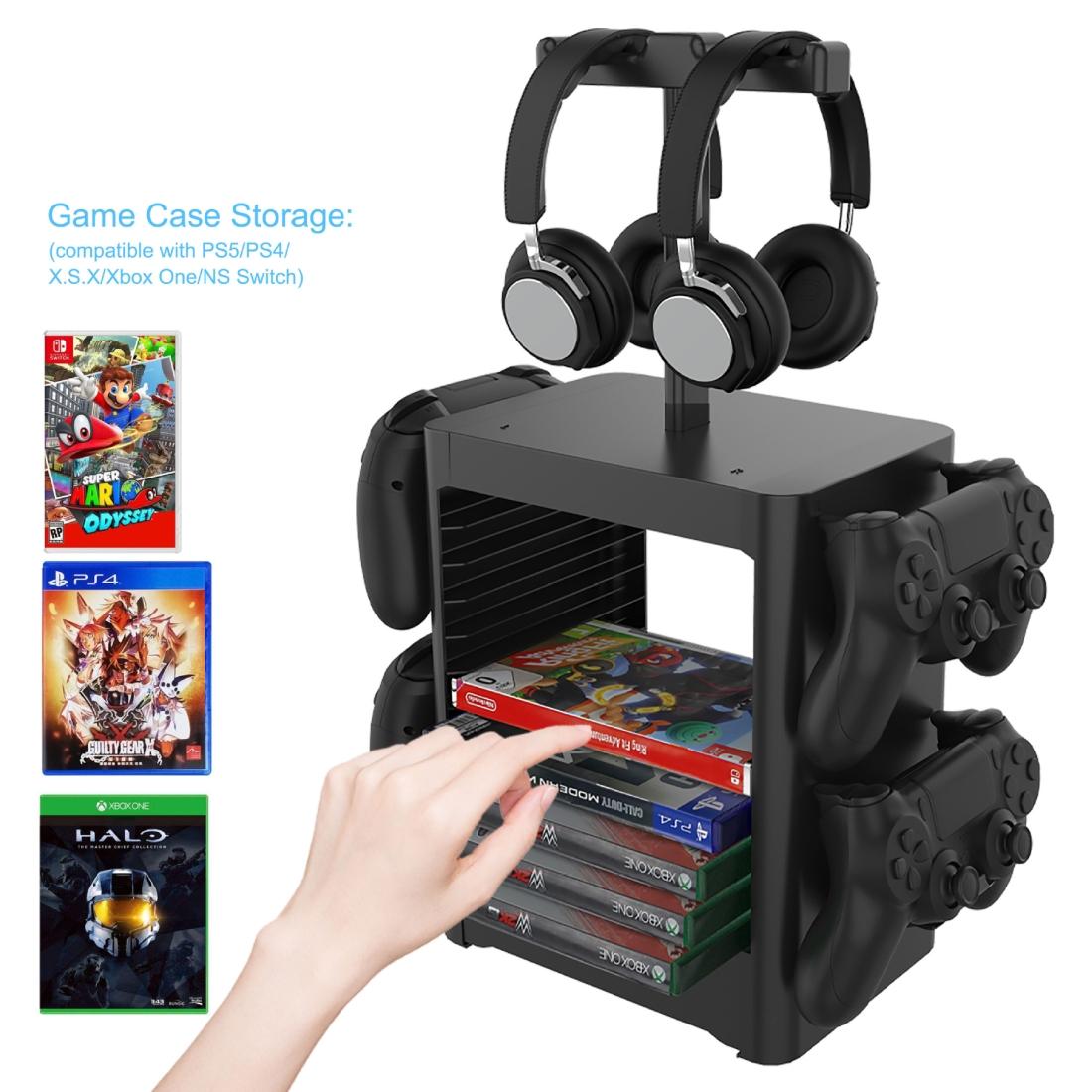 NNEIDS Ps5 / Xsx Game Disc & Headphone Storage Rack