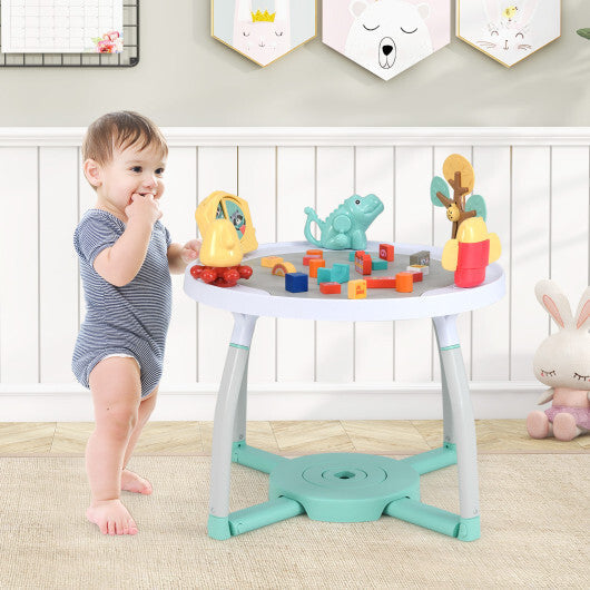 5-in-1 Baby Activity Center Interactive Bounce Seat with Removable Toys-White - Color: White