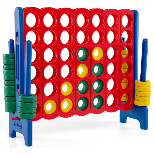 Jumbo 4-to-Score Game Set for Kids and Adults 3.5FT Tall by 4FT Wide Oversized Family Fun Game-Blue