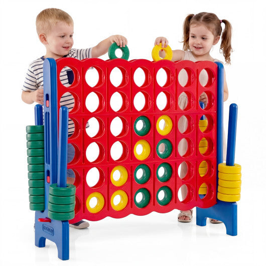 Jumbo 4-to-Score Game Set for Kids and Adults 3.5FT Tall by 4FT Wide Oversized Family Fun Game-Blue