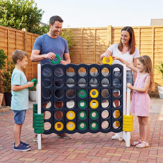Jumbo 4-to-Score Game Set for Kids and Adults 3.5FT Tall by 4FT Wide Oversized Family Fun Game-Blue