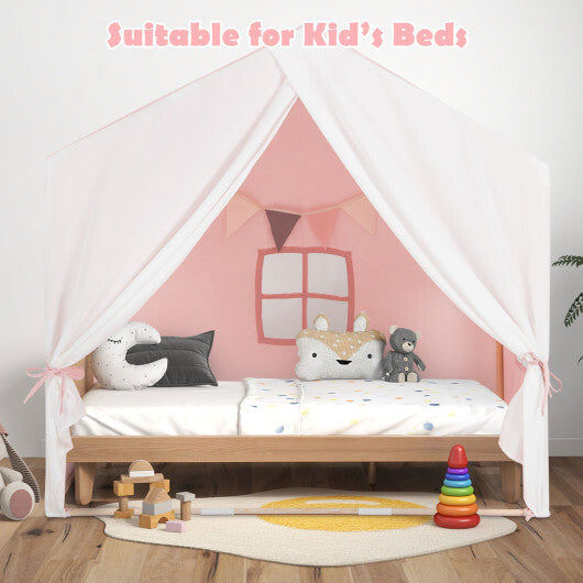 Kid's Play Tent with Washable Cotton Mat and Flag Banner-Orange