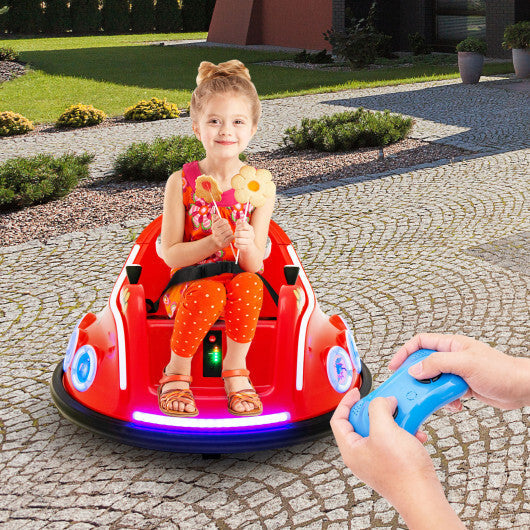 12V Electric Ride On Car with Remote Control and Flashing LED Lights-Purple