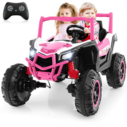 2-Seater Kids Ride on UTV with 2.4G Remote Control for over 3 Years Old Children-Pink - Color: Pink