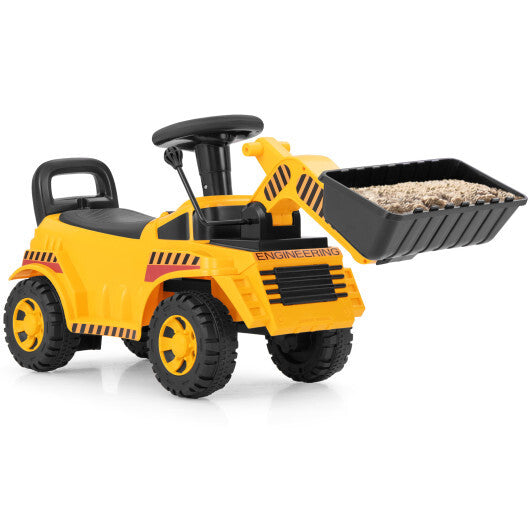 Excavator Digger Toy with Adjustable Bucket-Yellow - Color: Yellow