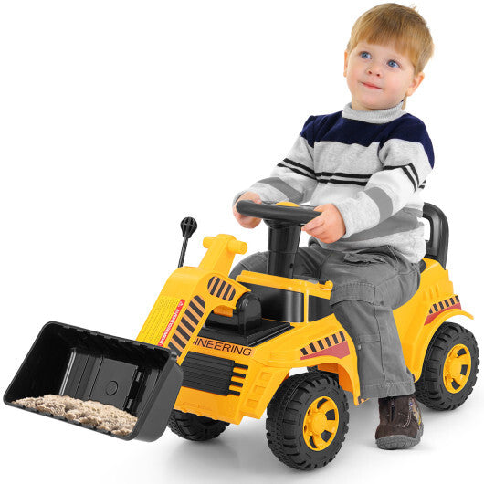 Excavator Digger Toy with Adjustable Bucket-Yellow - Color: Yellow