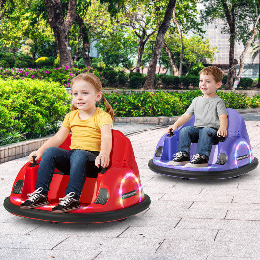12V 360? Ride on Bumper Car for Toddlers with Remote Control-Purple - Color: Purple