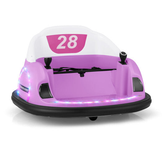12V 360? Ride on Bumper Car for Toddlers with Remote Control-Pink