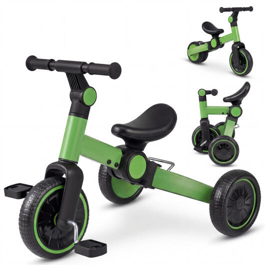 5-In-1 Toddler Bike Kids Balance Bike with Removable Pedals-Blue