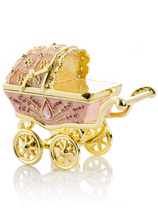 Pink Baby Carriage Trinket Box