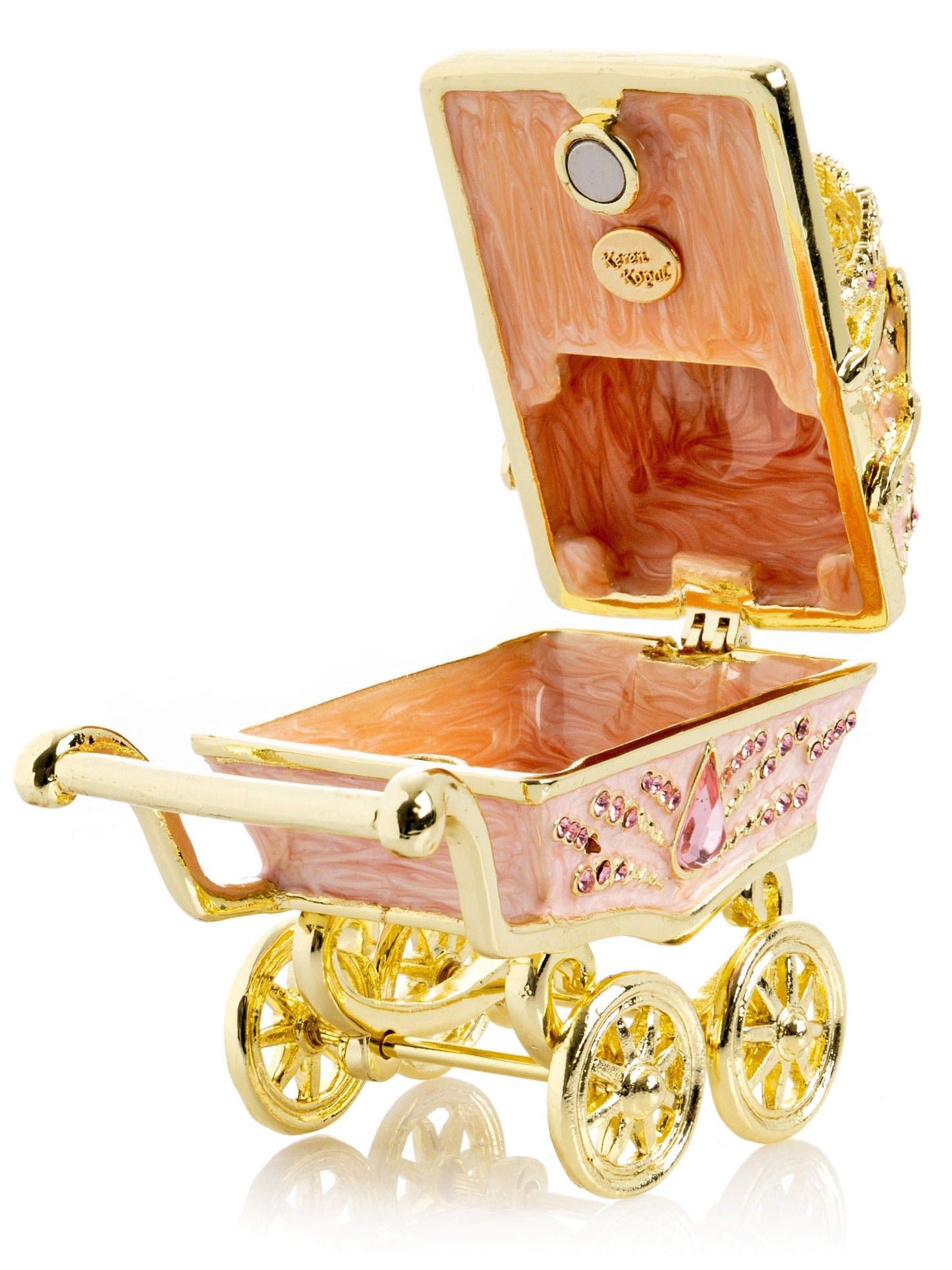 Pink Baby Carriage Trinket Box