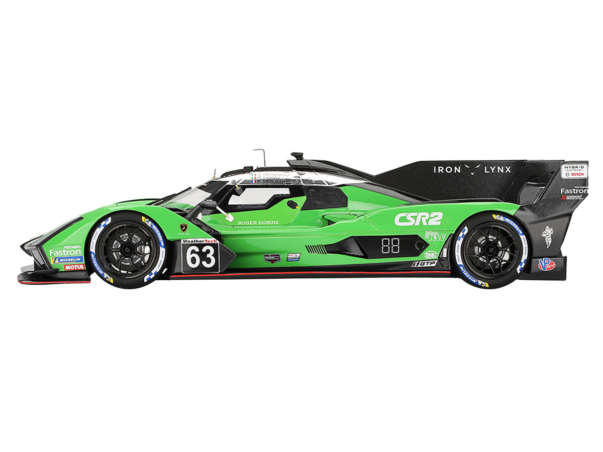 Lamborghini SC63 #63 Matteo Cairoli - Andrea Caldarelli - Romain Grosjean "Iron Lynx" IMSA "12 Hours of Sebring" (2024) 1/18 Model Car by Top Speed