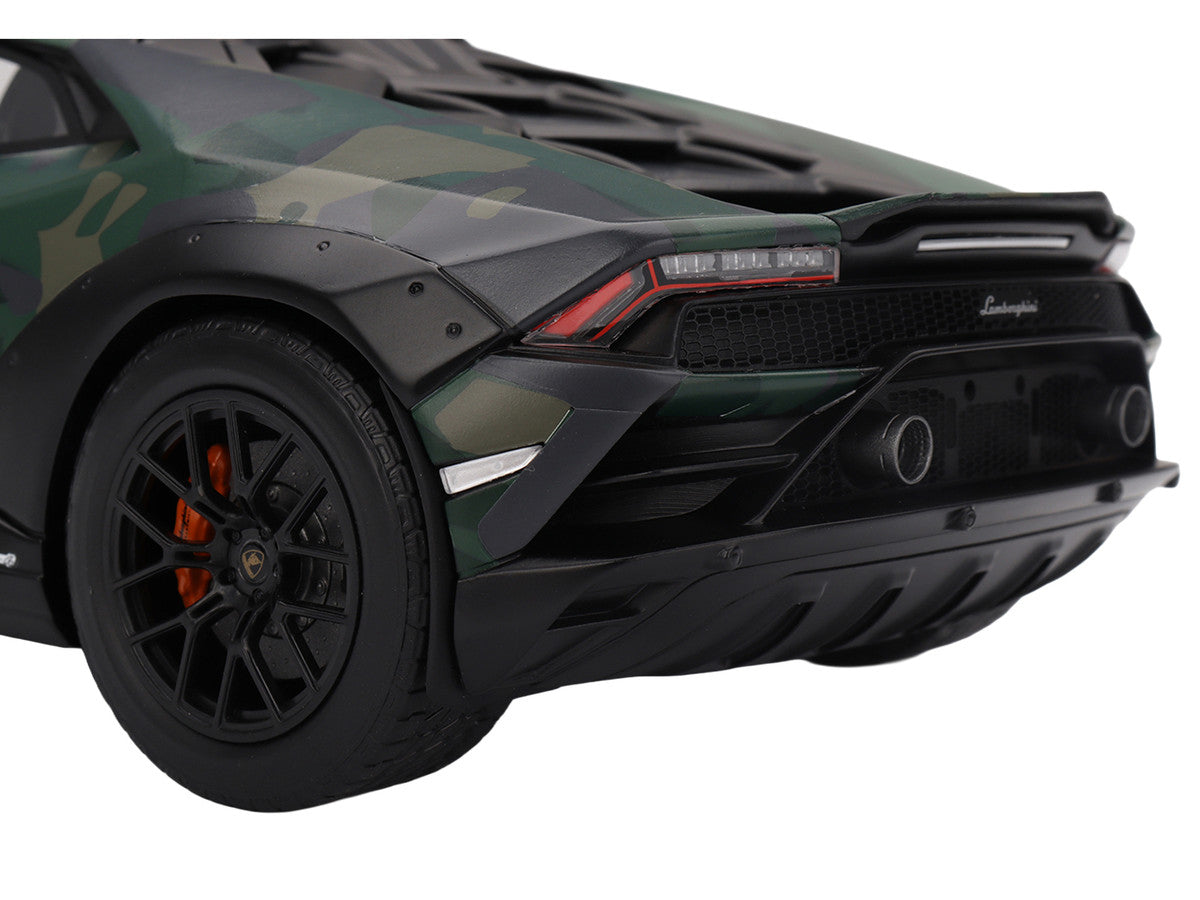 Lamborghini Huracan Sterrato All-Terrain "BOSCO" Green Camouflage 1/18 Model Car by Top Speed