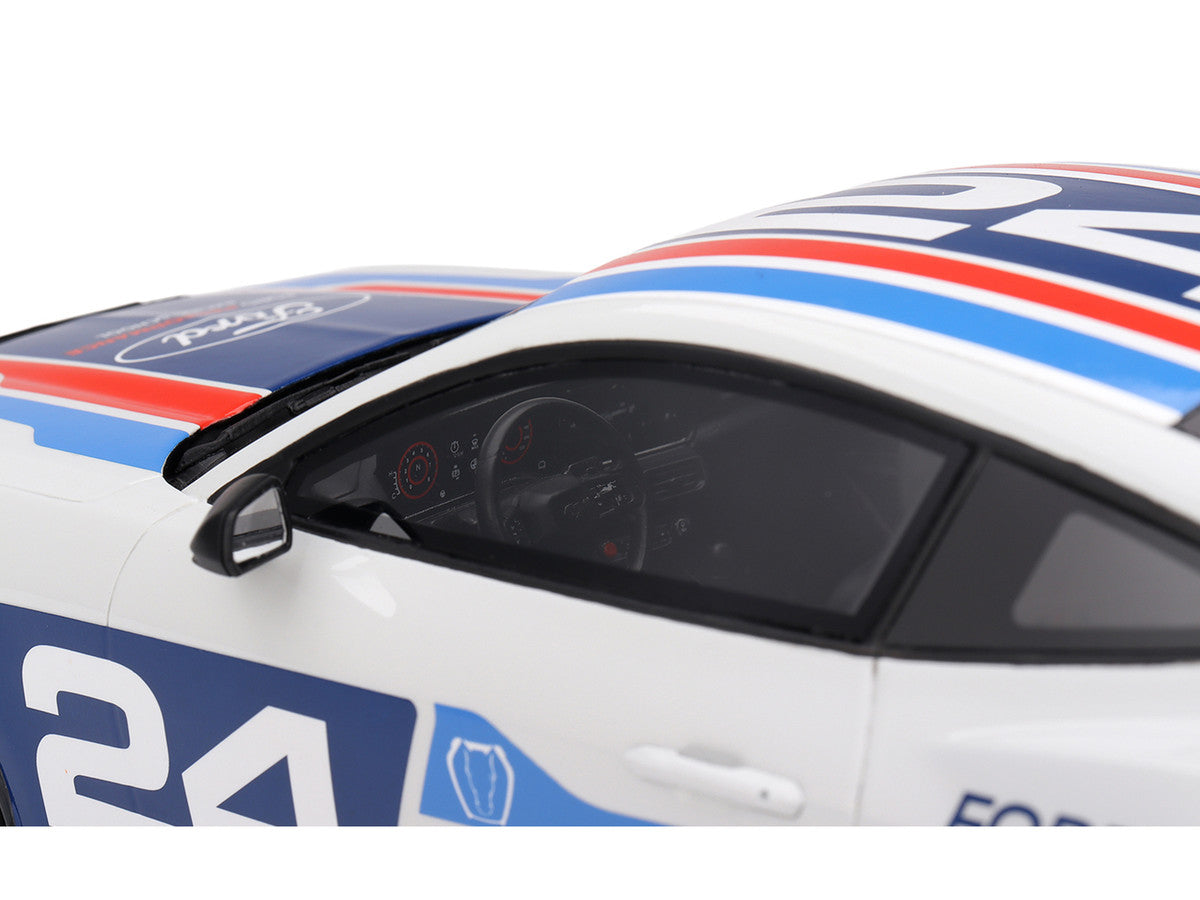 Ford Mustang Dark Horse #24 "Ford Performance Racing School" White with Graphics 1/18 Model Car by Top Speed