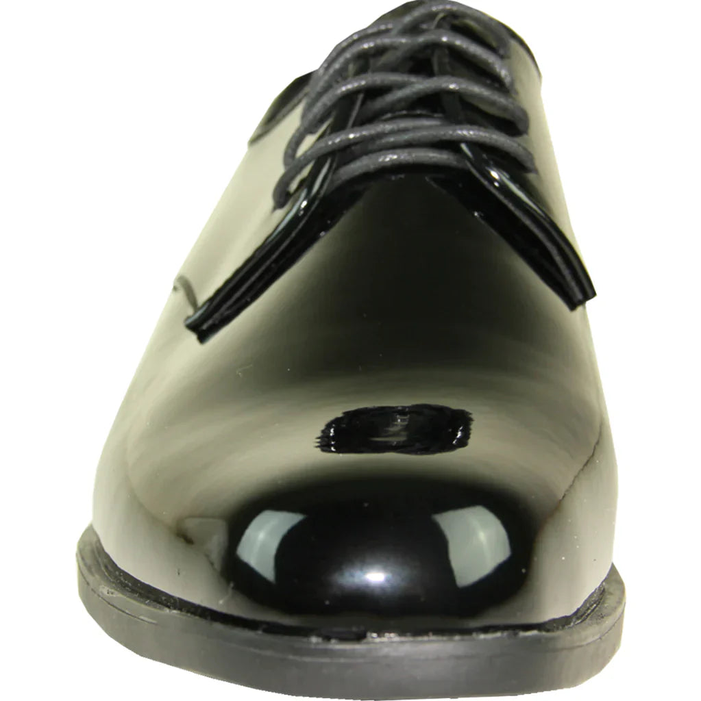 VANGELO Men Dress Shoe TUX-1 Oxford Formal Tuxedo for Prom & Wedding Black Patent