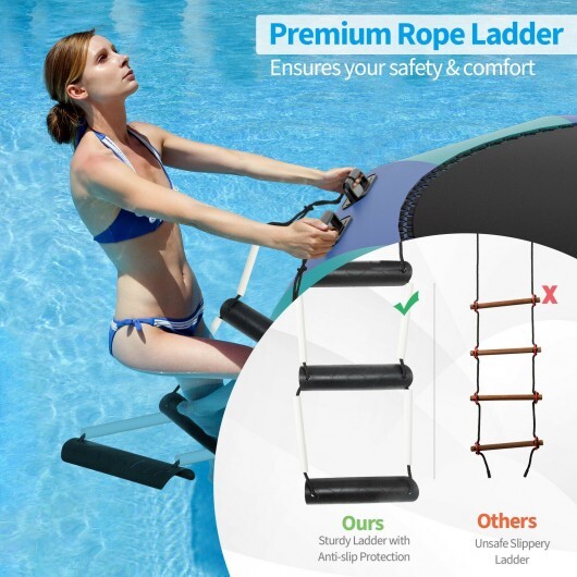 15 Feet Inflatable Splash Padded Water Bouncer Trampoline-Yellow