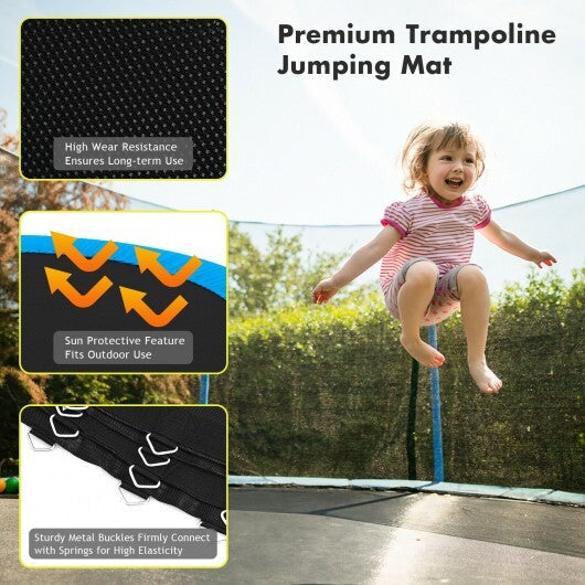 High-Elastic PP Replacement Jumping Mat-12 ft - Color: Black - Size: 12 ft