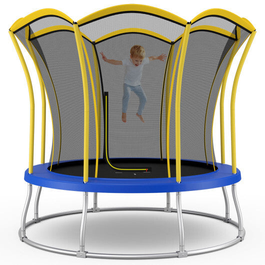 10 Feet Unique Flower Shape Trampoline with Galvanized Steel Frame-Orange