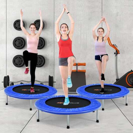 36 Inch Mini Folding Trampoline Portable Recreational Fitness Rebounder-Silver