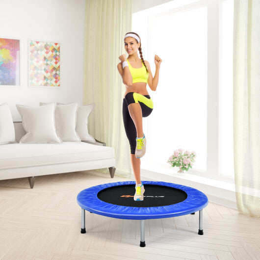 36 Inch Mini Folding Trampoline Portable Recreational Fitness Rebounder-Silver