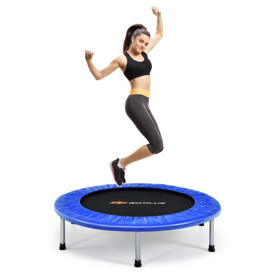 36 Inch Mini Folding Trampoline Portable Recreational Fitness Rebounder-Silver