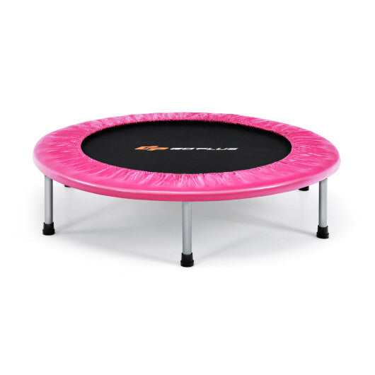 36 Inch Mini Folding Trampoline Portable Recreational Fitness Rebounder-Silver