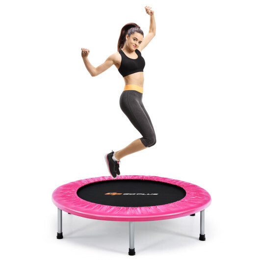 36 Inch Mini Folding Trampoline Portable Recreational Fitness Rebounder-Silver